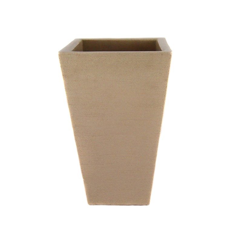 Vaso Plastico Coluna Quadrada 32x21x54 Bege - 1
