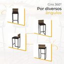 Ver imagem 5 de Kit 6 Banquetas Quadrada Junco Cappuccino para Balcão Ilha Cozinha Área Gourmet Bancada Piscina Bar