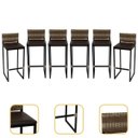 Ver imagem 1 de Kit 6 Banquetas Quadrada Junco Cappuccino para Balcão Ilha Cozinha Área Gourmet Bancada Piscina Bar