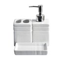 Ver imagem 1 de Kit Porta Sabonete Liquido Saboneteira 3 Pecas Banheiro