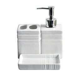 Kit Porta Sabonete Liquido Saboneteira 3 Pecas Banheiro - 1