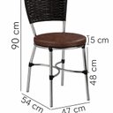 Ver imagem 4 de Conjunto 2 Cadeiras de Jantar Junco Sintético Café Assento Estofado e Base Marrom