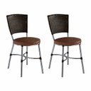 Ver imagem 1 de Conjunto 2 Cadeiras de Jantar Junco Sintético Café Assento Estofado e Base Marrom
