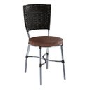 Ver imagem 5 de Conjunto 2 Cadeiras de Jantar Junco Sintético Café Assento Estofado e Base Marrom