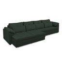 Ver imagem 5 de Sofá Retrátil Elétrico Sala de Estar Nolan Bipartido 414cm Conforto Premium em Couro Verde G58 - Gra