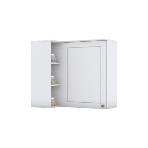 Armário Aéreo 1 Porta Canto Reto Nova York Henn - Branco Hp