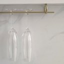 Ver imagem 2 de Kit 10 Organizadores Suspensos Para Taças 25cm Suportes Porta Taças Retos Dourado
