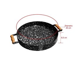 Disco esmaltado borda e alça acabamento madeira Ø 450MM - 3