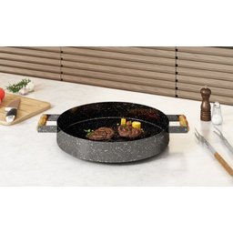 Disco esmaltado borda e alça acabamento madeira Ø 450MM - 2