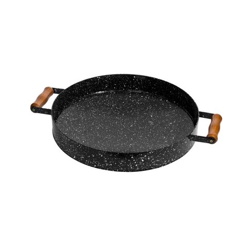 Disco esmaltado borda e alça acabamento madeira Ø 450MM