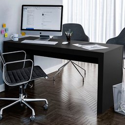 Mesa Escrivaninha Office Preto - Politorno - 1
