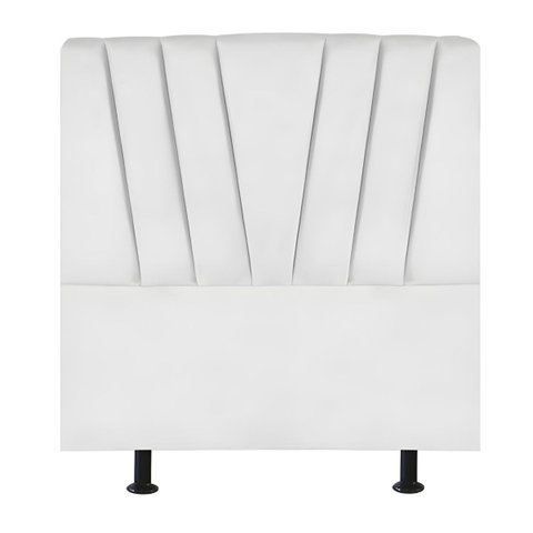 Cabeceira Estofada Cama Box Solteiro 90 Cm Malu Corino:branco