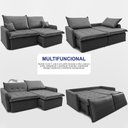 Ver imagem 5 de Sofá sem Caixa Retrátil 1,60m Softgel Luna Velusoft Cinza Cama Inbox
