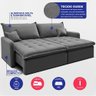 Sofá sem Caixa Retrátil 1,60m Softgel Luna Velusoft Cinza Cama Inbox - 3