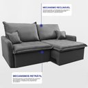 Ver imagem 6 de Sofá sem Caixa Retrátil 1,60m Softgel Luna Velusoft Cinza Cama Inbox