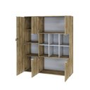 Ver imagem 2 de Armário Alto com Nichos e 05 Portas 161,5x135x42cm Wlan135 Carvalho - Branco
