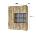 Ver imagem 3 de Armário Alto com Nichos e 05 Portas 161,5x135x42cm Wlan135 Carvalho - Branco