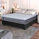 Ver imagem 1 de Conjunto Box Preto Argel Cinza Espuma D33 Casal 138x188x67 - King House