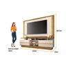 Estante Home Theater 2,10m Palazzo com Led Para TV 70 Cor Carvalho e Off White HB Móveis - 3