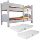 Ver imagem 2 de Beliche Reforçada Multifuncional Vira 2 Camas Madrid com Grades de Proteção - Branco com 2 Colchões