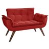 Poltrona Sala Recepção Escritório Namoradeira Opala Suede  Vermelho - 1
