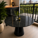 Ver imagem 1 de Mesa de Jantar Cone Preto - Redonda 120cm - Mármore São Gabriel