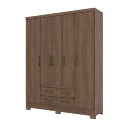Guarda-Roupa 5 Portas Henn Briz B356-130 4 Gavetas Castanho HP SE - 1