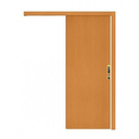 Ver imagem 1 de Porta de Correr Lisa Natural Kit de Madeira com Fechadura 210x82