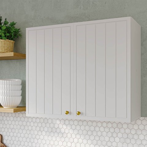 Armário Aéreo 2 Portas 80cm Marselha CabeCasa MadeiraOriginals Branco