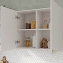 Ver imagem 5 de Armário Aéreo Planejado 2 Portas 80cm Marselha CabeCasa MadeiraOriginals Branco