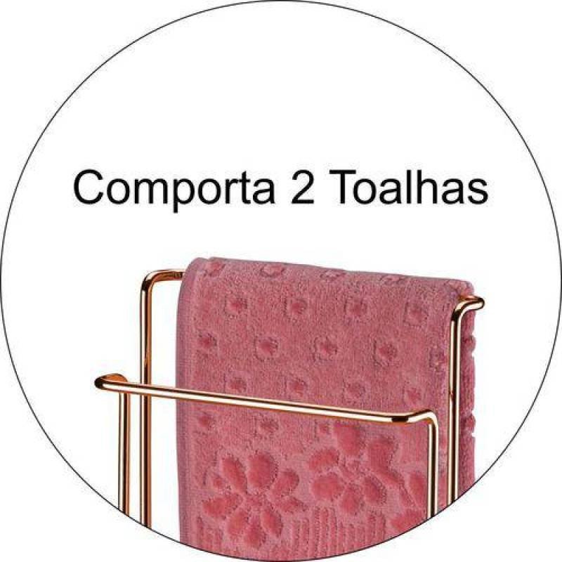 Ver imagem 3 de Porta Toalhas Duplo Para Bancada Toalha Rosto ou Mãos - Cobre