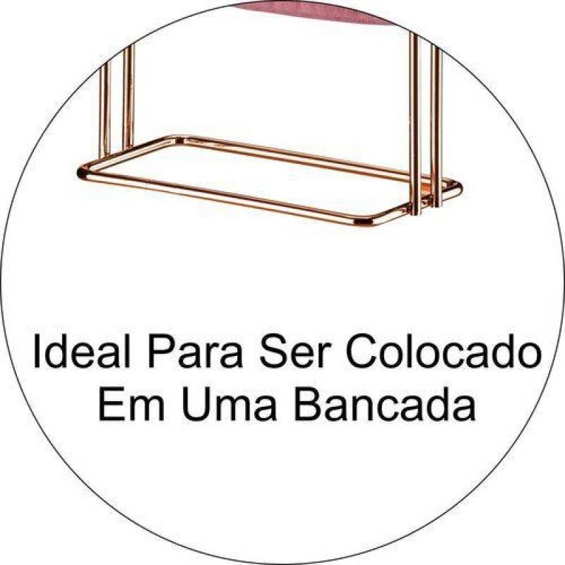 Porta Toalhas Duplo Para Bancada Toalha Rosto ou Mãos - Cobre - 4
