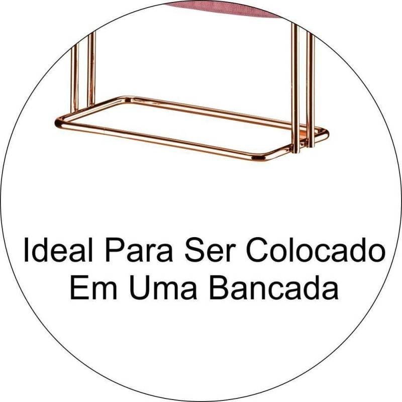 Porta Toalhas Duplo Para Bancada Toalha Rosto ou Mãos - Cobre - 7
