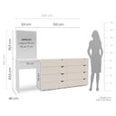 Ver imagem 3 de Cômoda Penteadeira 8 Gavetas com Espelho Porto