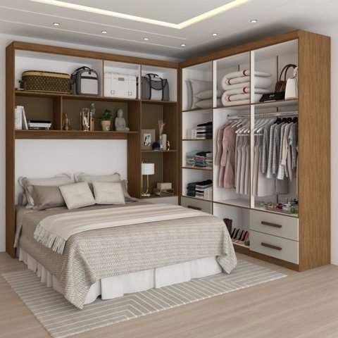 Guarda-roupa Casal Paradise 10 Portas 6 Gavetas com Espelho - Panorama Móveis