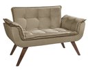 Ver imagem 2 de Poltrona Namoradeira Opala Suede - Base Palito - Capuccino