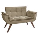 Ver imagem 2 de Poltrona Namoradeira Opala Suede - Base Palito - Capuccino