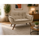 Ver imagem 1 de Poltrona Namoradeira Opala Suede - Base Palito - Capuccino