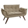 Poltrona Namoradeira Opala Suede - Base Palito - Capuccino - 1