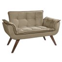 Ver imagem 1 de Poltrona Namoradeira Opala Suede - Base Palito - Capuccino