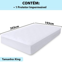 Capa Protetora de Colchão King Impermeável 100 Silencioso de Malha Premium 203x193x36cm BF Colchões - 5
