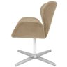 Poltrona Tulipa Tecido Suede 1 Lugar, Base Giratória - Bege - 2
