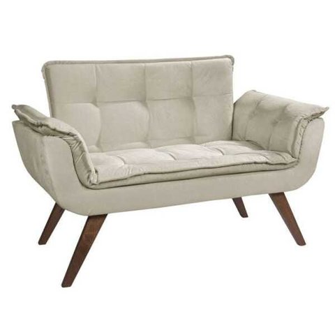 Poltrona Sala Recepção Escritório  Namoradeira Opala Suede  Bege