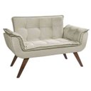 Ver imagem 1 de Poltrona Sala Recepção Escritório Namoradeira Opala Suede Bege