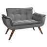 Poltrona Namoradeira Opala Suede - Base Palito - Cinza - 1