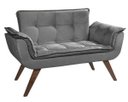 Ver imagem 2 de Poltrona Namoradeira Opala Suede - Base Palito - Cinza