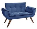 Ver imagem 1 de Poltrona Decorativa Sala Recepção Escritório Namoradeira Opala Suede Azul