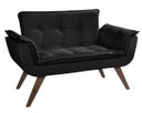 Ver imagem 1 de Poltrona Sala Recepção Escritório Namoradeira Opala Suede - Preto