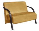 Ver imagem 1 de Poltrona Namoradeira Vênus Suede Braço Madeira - amarelo