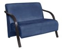 Ver imagem 1 de Poltrona Namoradeira Vênus Suede Braço Madeira - Azul Bic